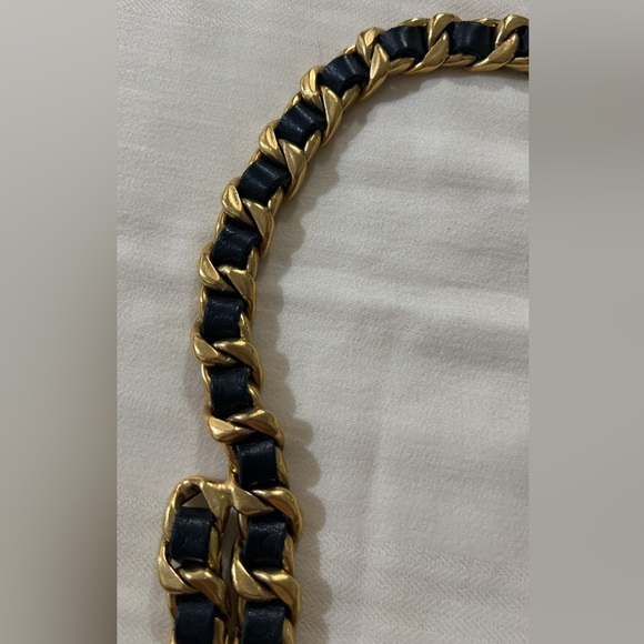 Chanel Vintage Ship Steering Wheel Braided Leather Gold Chain Belt - Picture 11 of 14